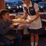 The waitress thought the boy who came to eat cake was just a normal customer—but one day, suddenly, black SUVs flooded her restaurant