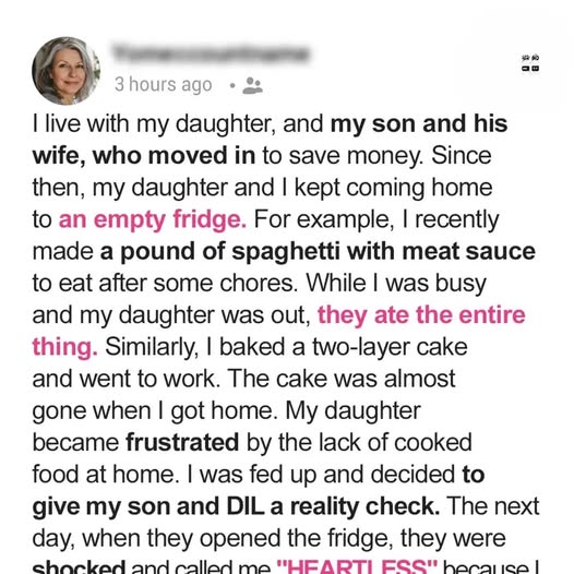 My Daughter and I Were Repeatedly Left Hungry Because of My Son and DIL – Was I Right to Give