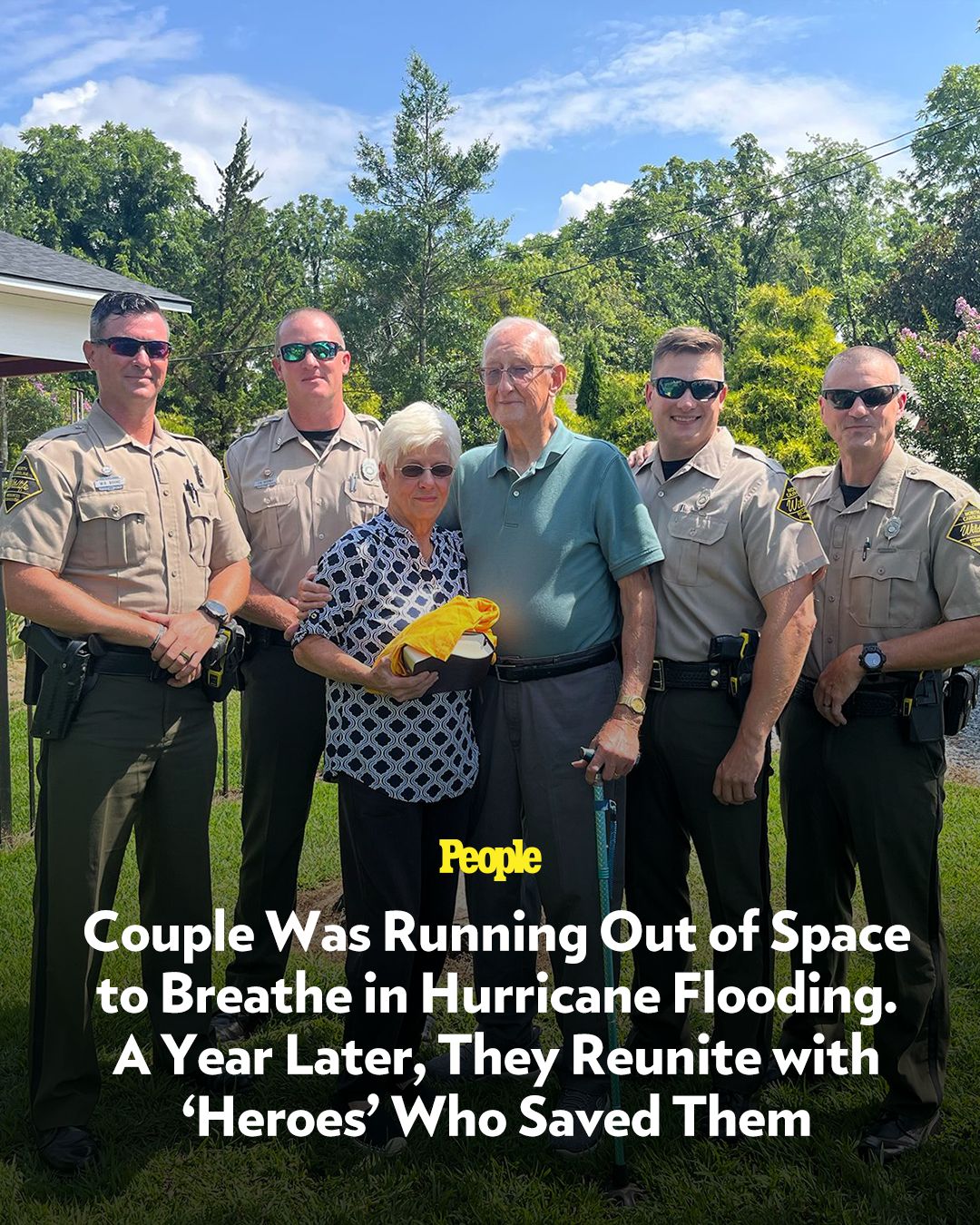 Couple Was Running Out of Space to Breathe in Hurricane Flooding. A Year Later, They Reunite with 'Heroes' Who Saved Them