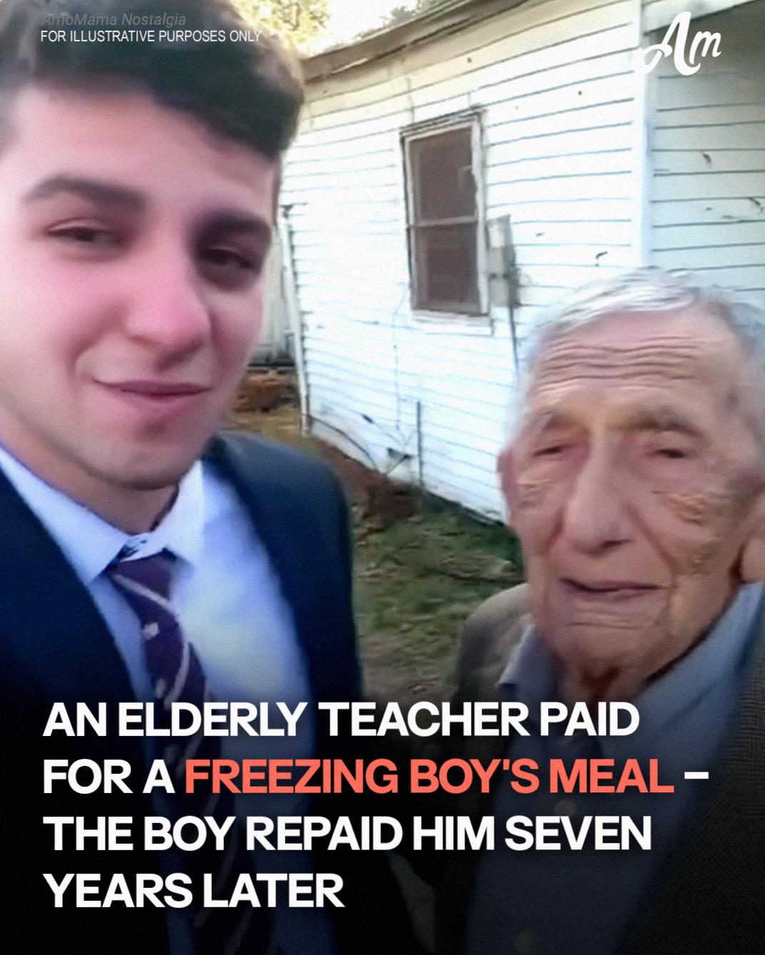 An Elderly Teacher Paid for a Freezing Boy's Meal — The Boy Repaid Him Seven Years Later