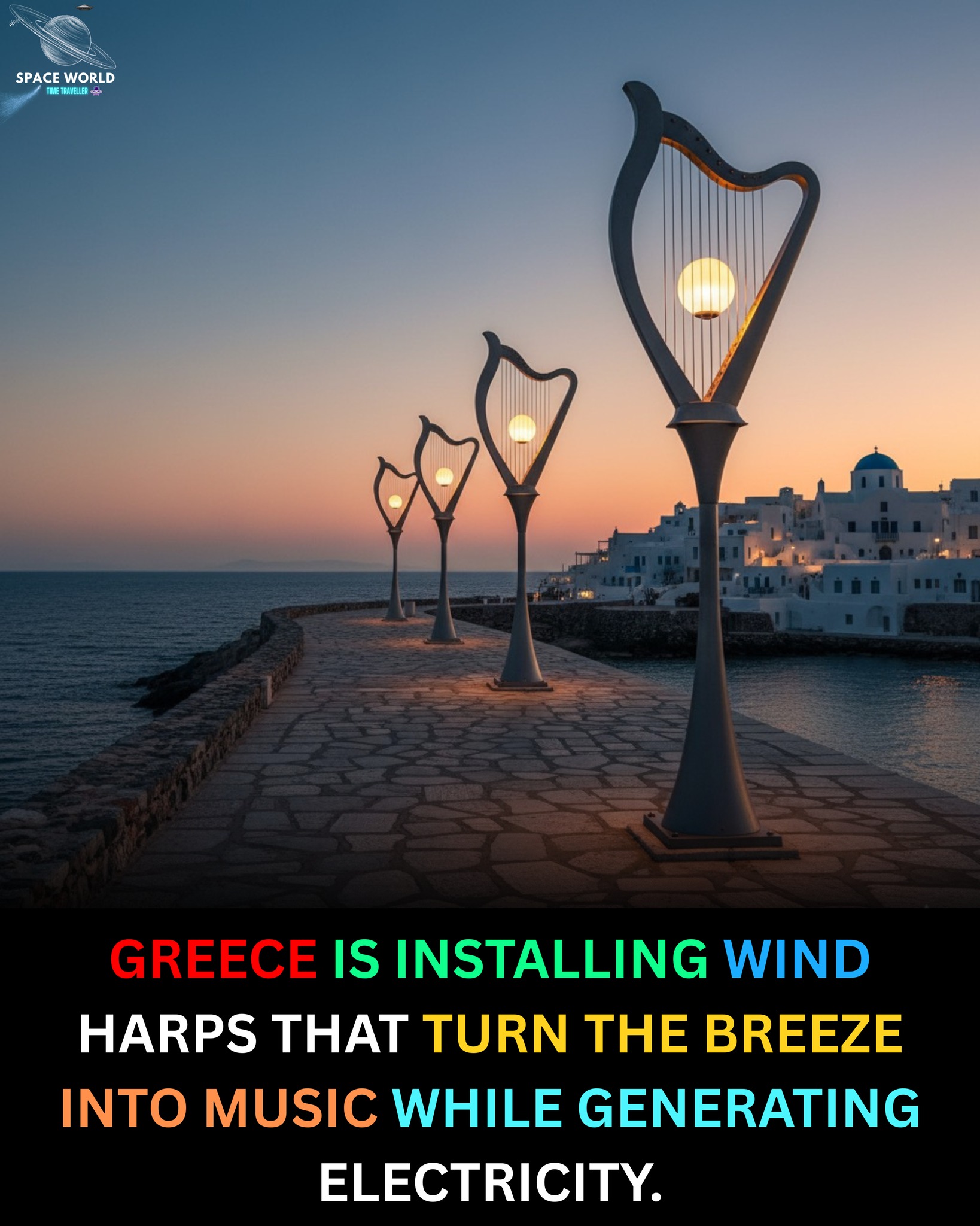 Greece Unveils ‘Wind Harps’ — Turning Clean Energy Into Music and Art