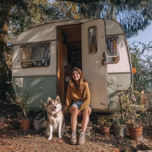 A teenage girl paid barely $200 for an old caravan.
