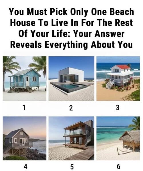 You Must Pick Only One Beach House To Live In For The Rest Of Your Life: Your Answer Reveals Everything About You. Check 1st comment 👇