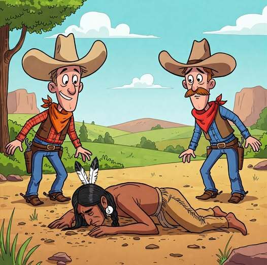 Two cowboys came upon an Indian