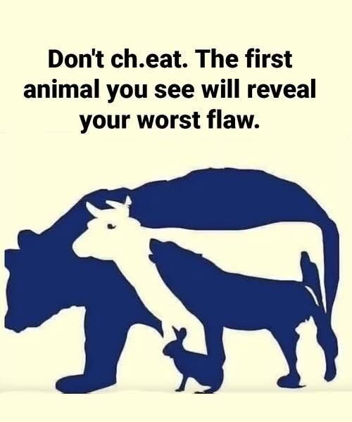 So… which animal do you see first? Check 1st comment for knowing your “Worst Flaw” 👇